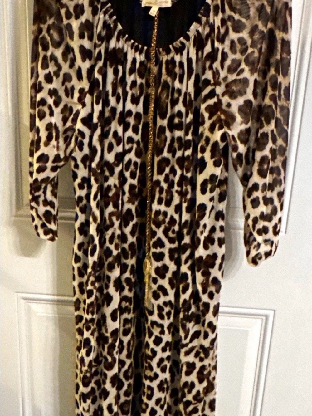 Leopard Print Women's dress with attached accessory